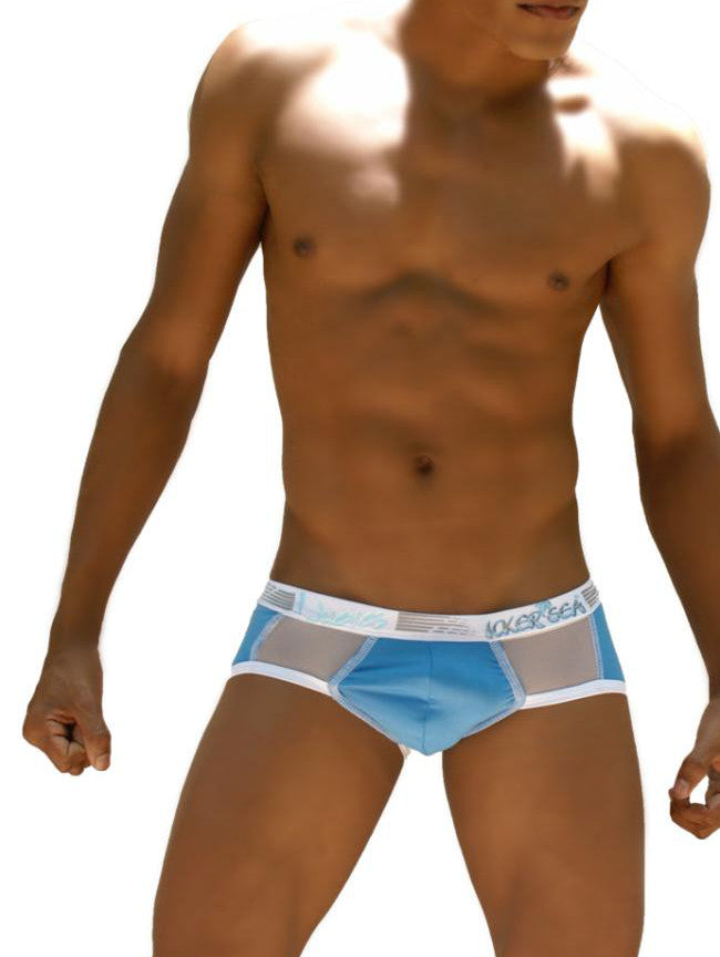 Icker Sea Weekly Contrast Panel Brief Underwear Blue/White WK-13-04 - DealByEthan.gay loves Icker Sea