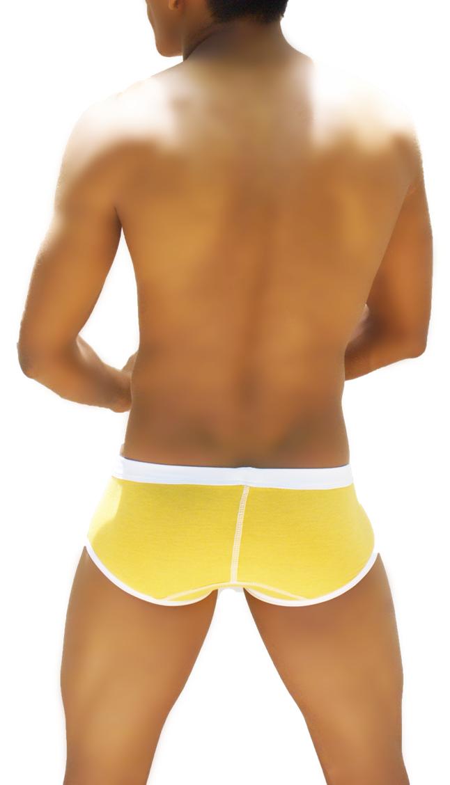 Icker Sea Weekly Contrast Panel Brief Underwear Mango/White WK-13-03 - DealByEthan.gay loves Icker Sea