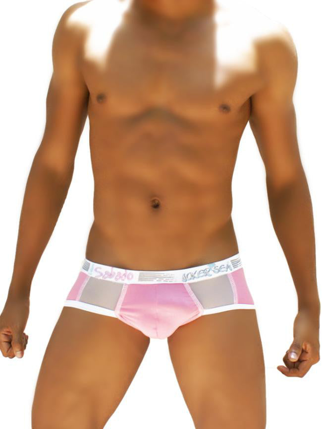 Icker Sea Weekly Contrast Panel Brief Underwear Pink/White WK-13-06 - DealByEthan.gay loves Icker Sea