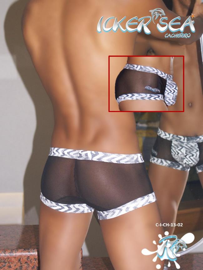 Icker Sea Zebra Mesh Boxer Brief Underwear Black CI-CH-13-02 - DealByEthan.gay loves Icker Sea