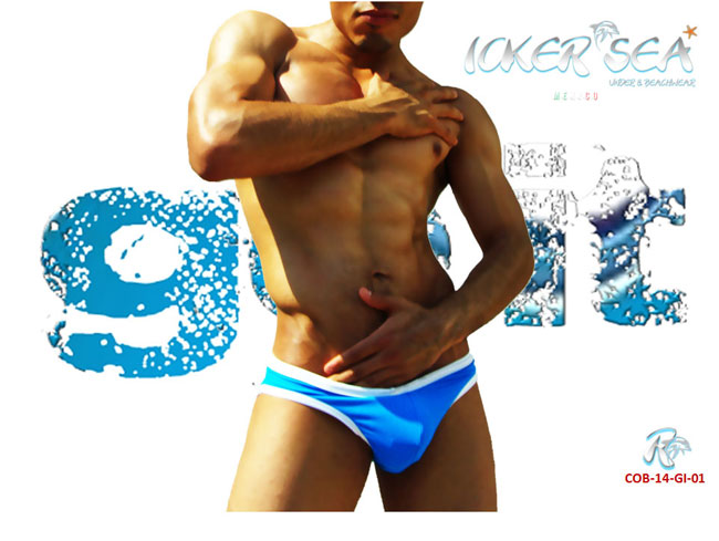 Icker Sea Zipper Back PAS Slip Bikini Swimwear Blue COB-14-GI01 - DealByEthan.gay loves Icker Sea