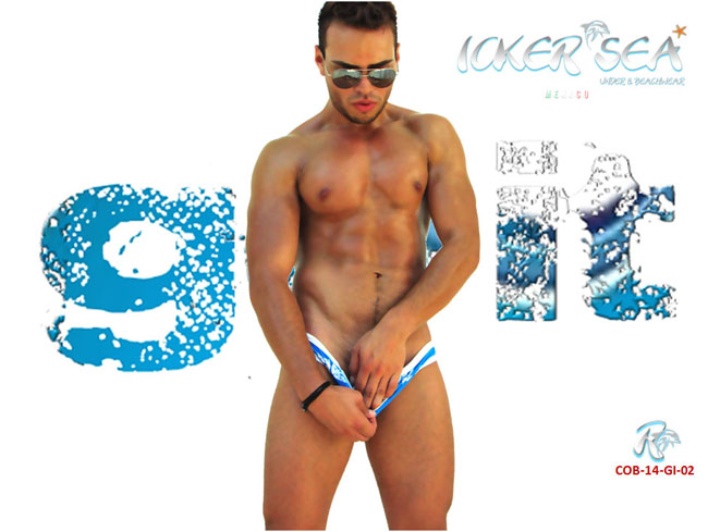 Icker Sea Zipper Front ACT Slip Bikini Swimwear Blue COB-14-GI02 - DealByEthan.gay loves Icker Sea