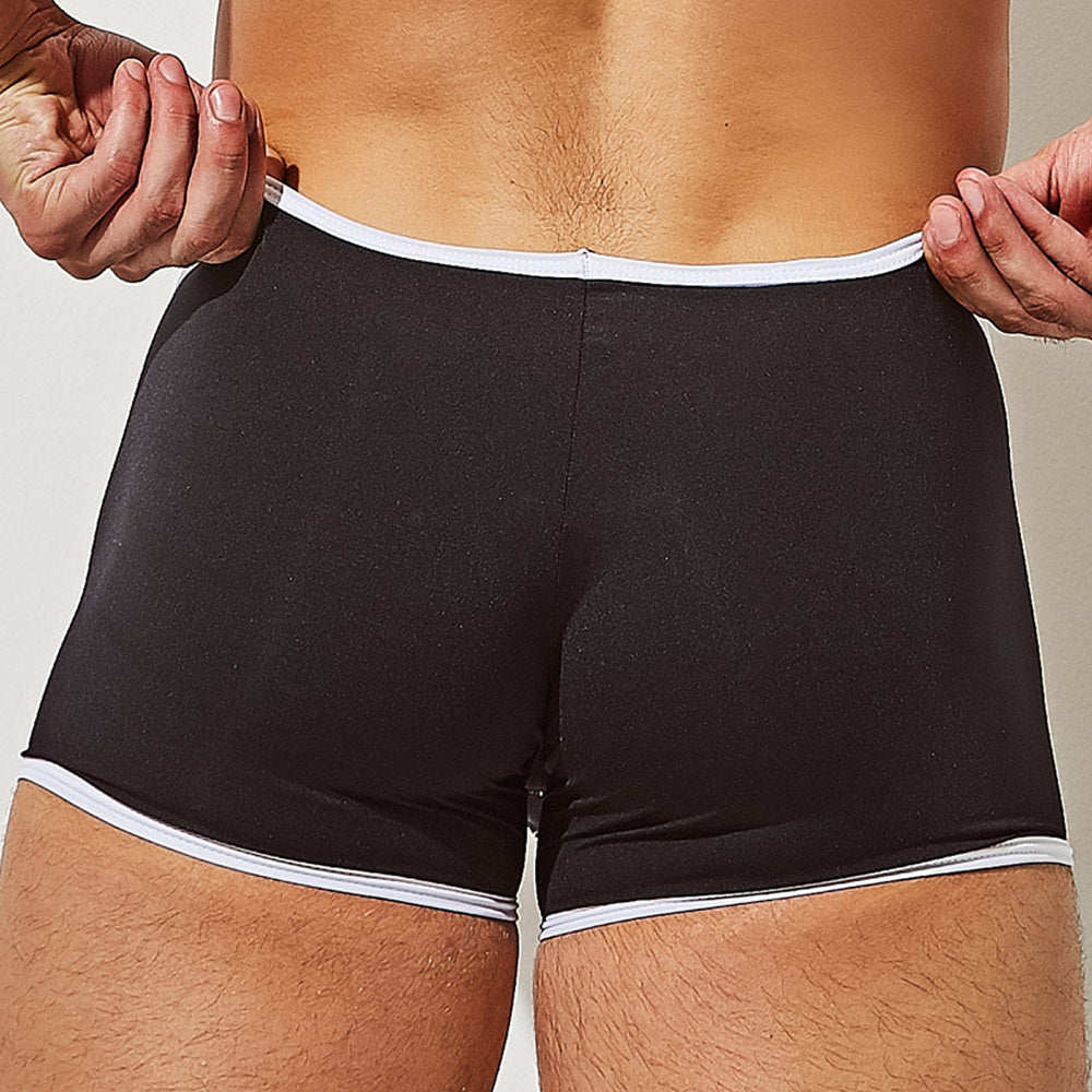 Black briefs with white trim by Intymen ING082 boxer brief offering comfortable fit and breathable material