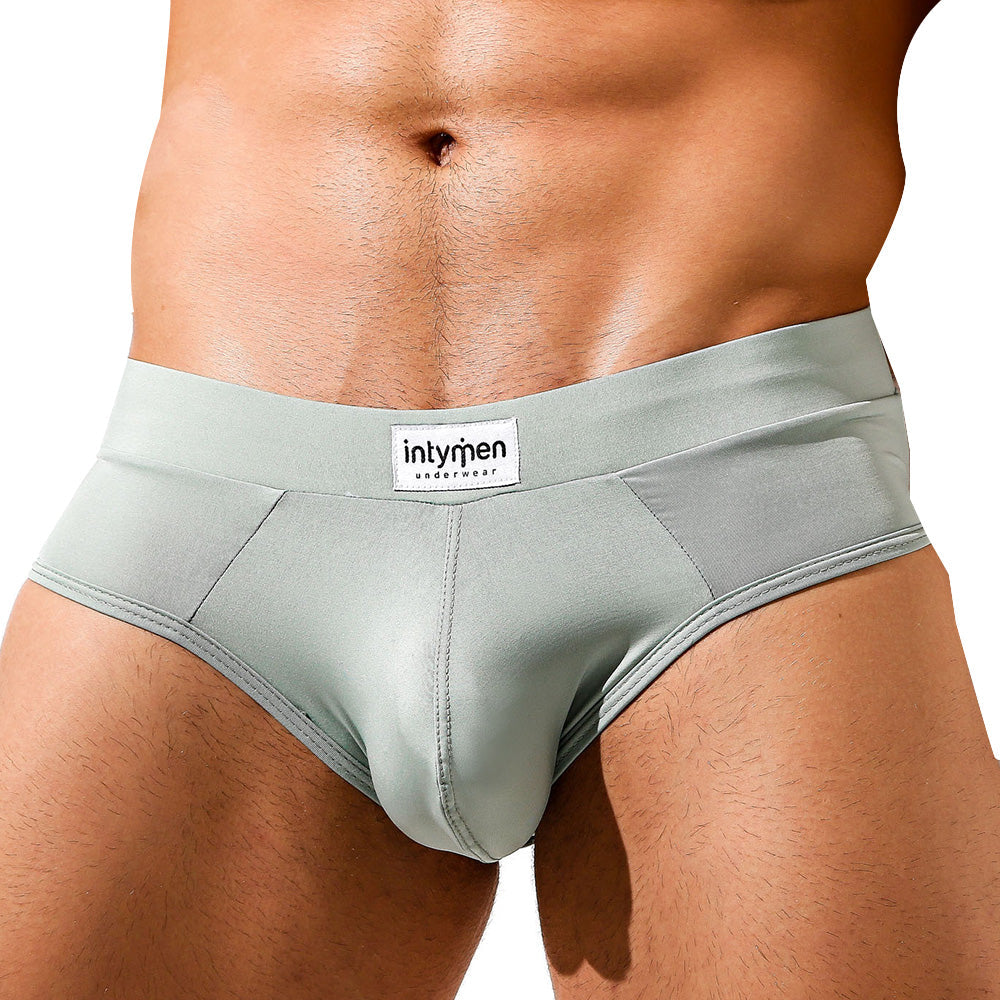 Light gray Intymen INJ062 brief with smooth fit subtle seams and branded waistband for comfortable everyday wear