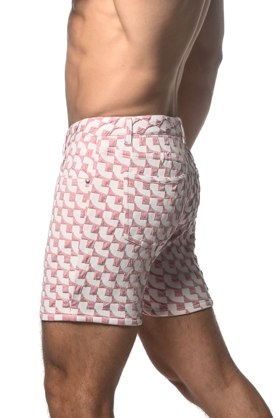 PANTALÓN CORTO DE PUNTO ELÁSTICO CON ESTAMPADO JACQUARD