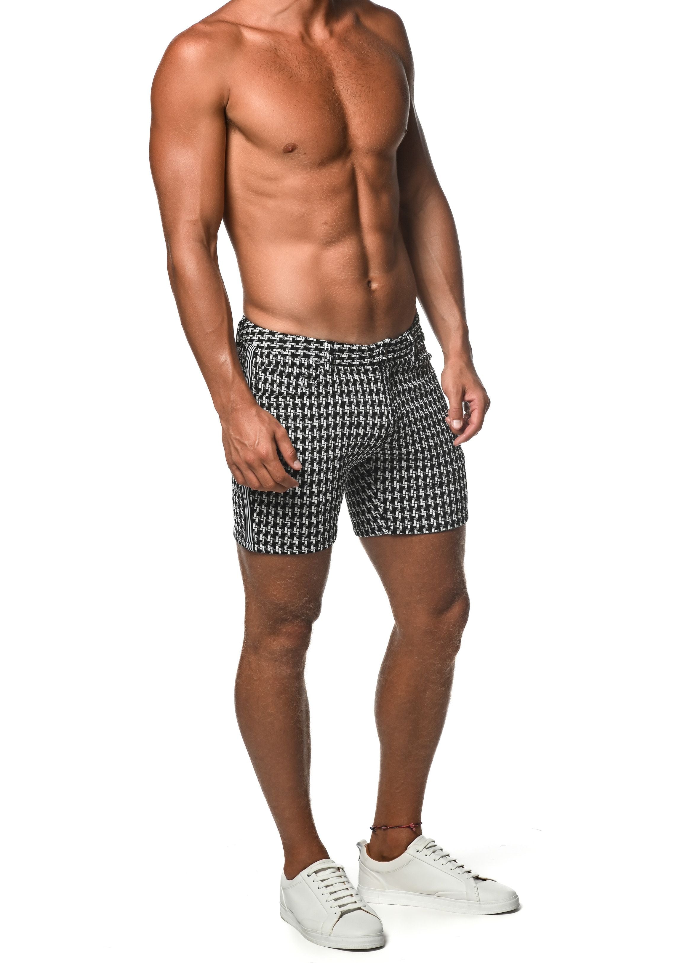 JACQUARD STRETCH KNIT SHORT W/ SIDE TAPE - DealByEthan.gay loves ST33LE