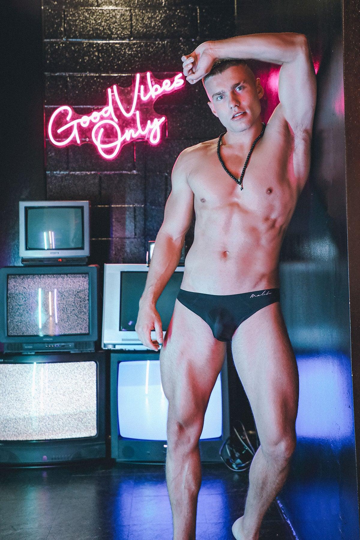 JJ Malibu After-Hours Silky Seamless Briefs - Midnight Black - DealByEthan.gay loves JJ Malibu