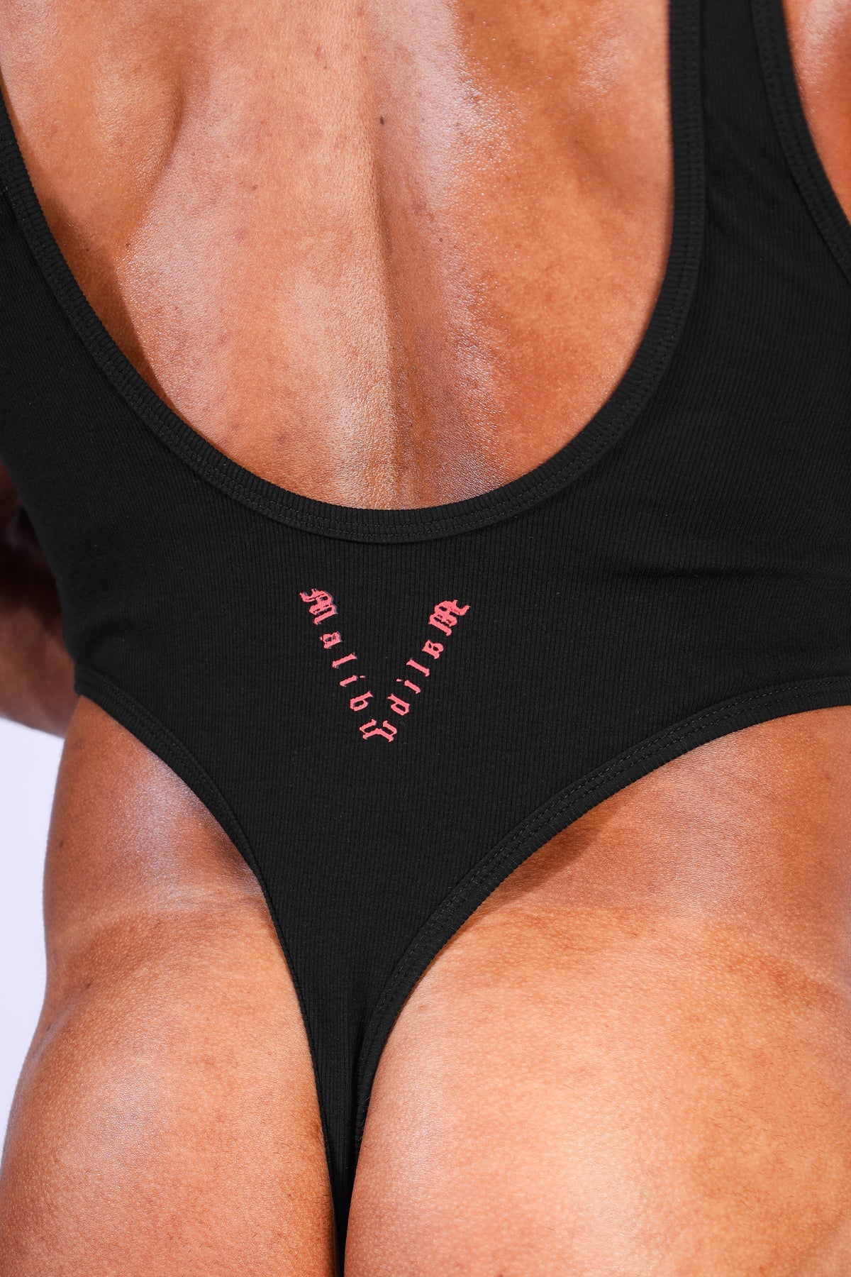 JJ Malibu Afterglow Ribbed Bodysuit - Black - DealByEthan.gay loves JJ Malibu