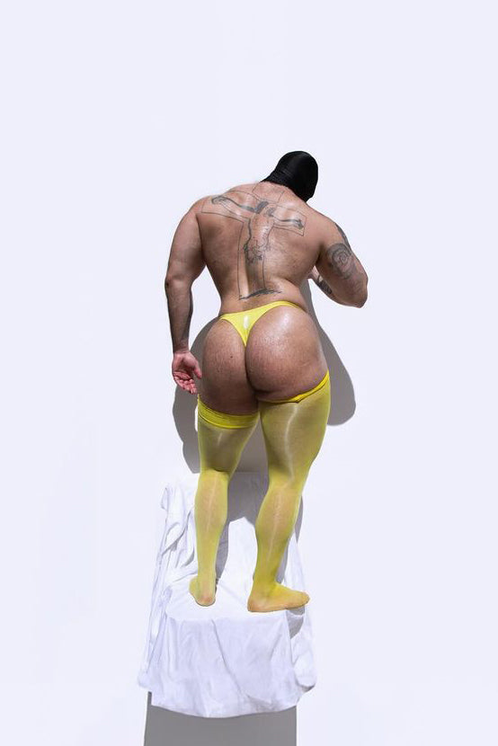 JJ Malibu Allure Roll-Up Stockings - Banana Yellow - DealByEthan.gay loves JJ Malibu