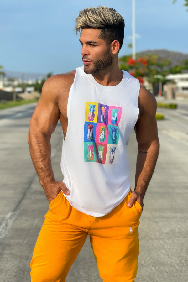 JJ Malibu Bad Boy Tank Top - Pineapple Pop Art - DealByEthan.gay loves JJ Malibu