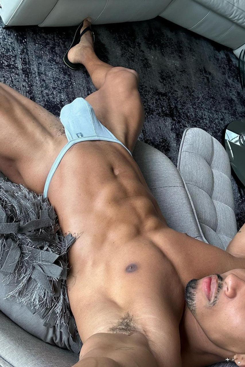 JJ Malibu Classic G-String Thong Ribbed - Glacier Grey - DealByEthan.gay loves JJ Malibu