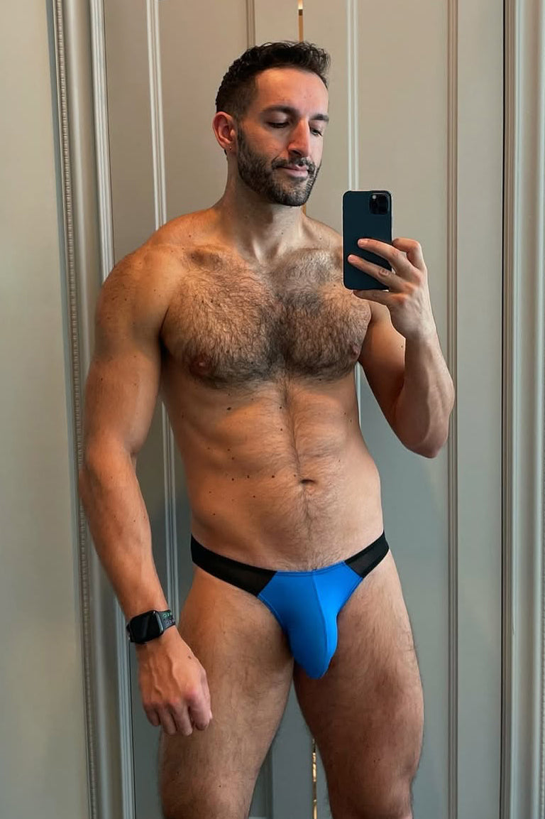 JJ Malibu Club-Kid Mesh Bikini Briefs - Royal Blue - DealByEthan.gay loves JJ Malibu