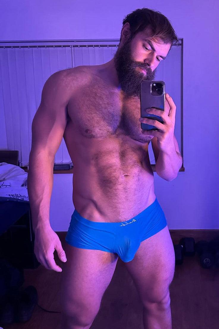 JJ Malibu Come-Over Silky Seamless Boxer Briefs - Neon Blue - DealByEthan.gay loves JJ Malibu