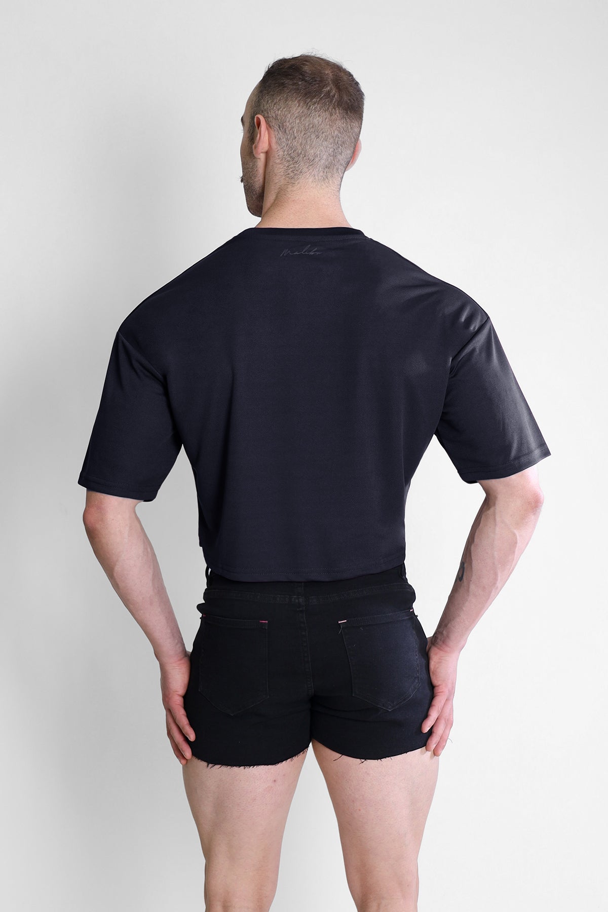 JJ Malibu Cool-Dry Oversized Relaxed Crop Top - Black - DealByEthan.gay loves JJ Malibu