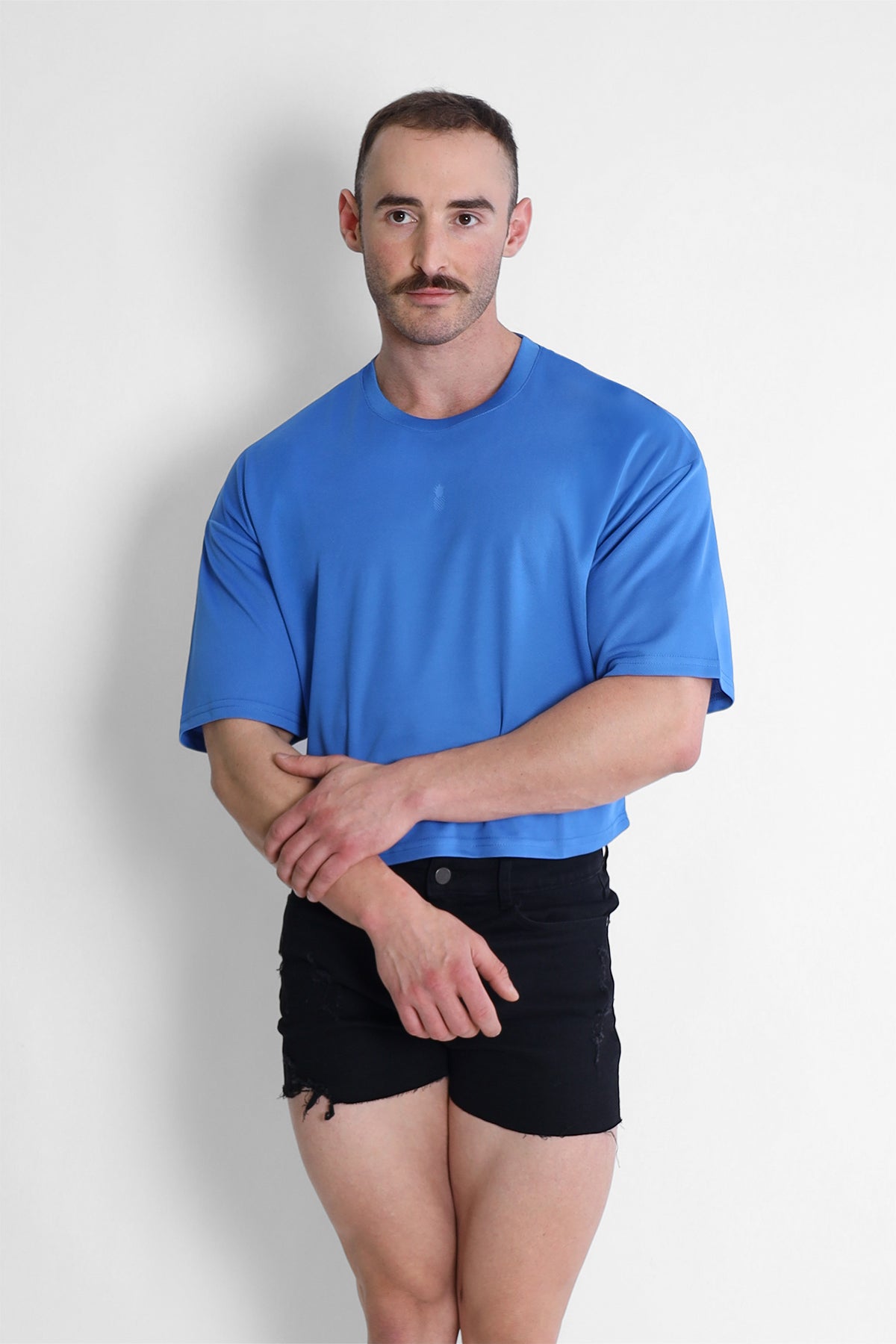 JJ Malibu Cool-Dry Oversized Relaxed Crop Top - Blue - DealByEthan.gay loves JJ Malibu