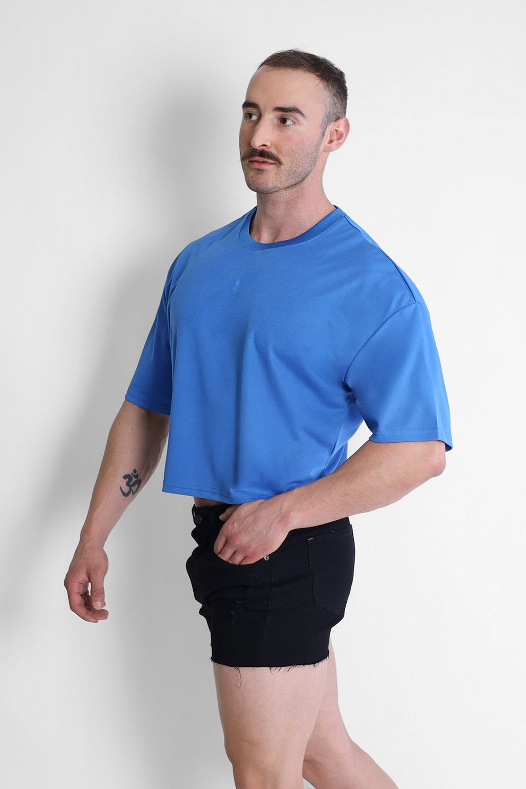 JJ Malibu Cool-Dry Oversized Relaxed Crop Top - Blue - DealByEthan.gay loves JJ Malibu