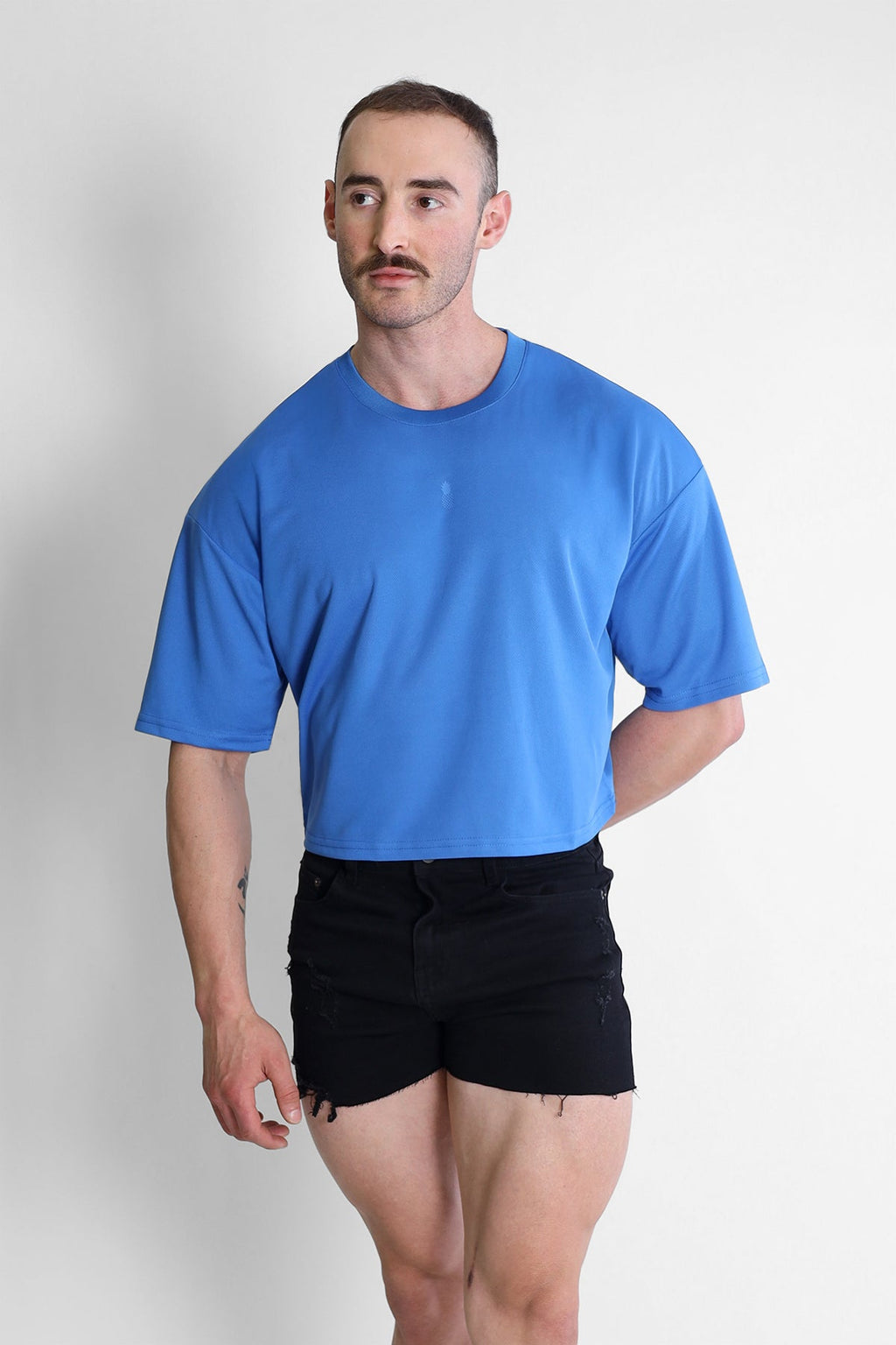 JJ Malibu Cool-Dry Oversized Relaxed Crop Top - Blue - DealByEthan.gay loves JJ Malibu