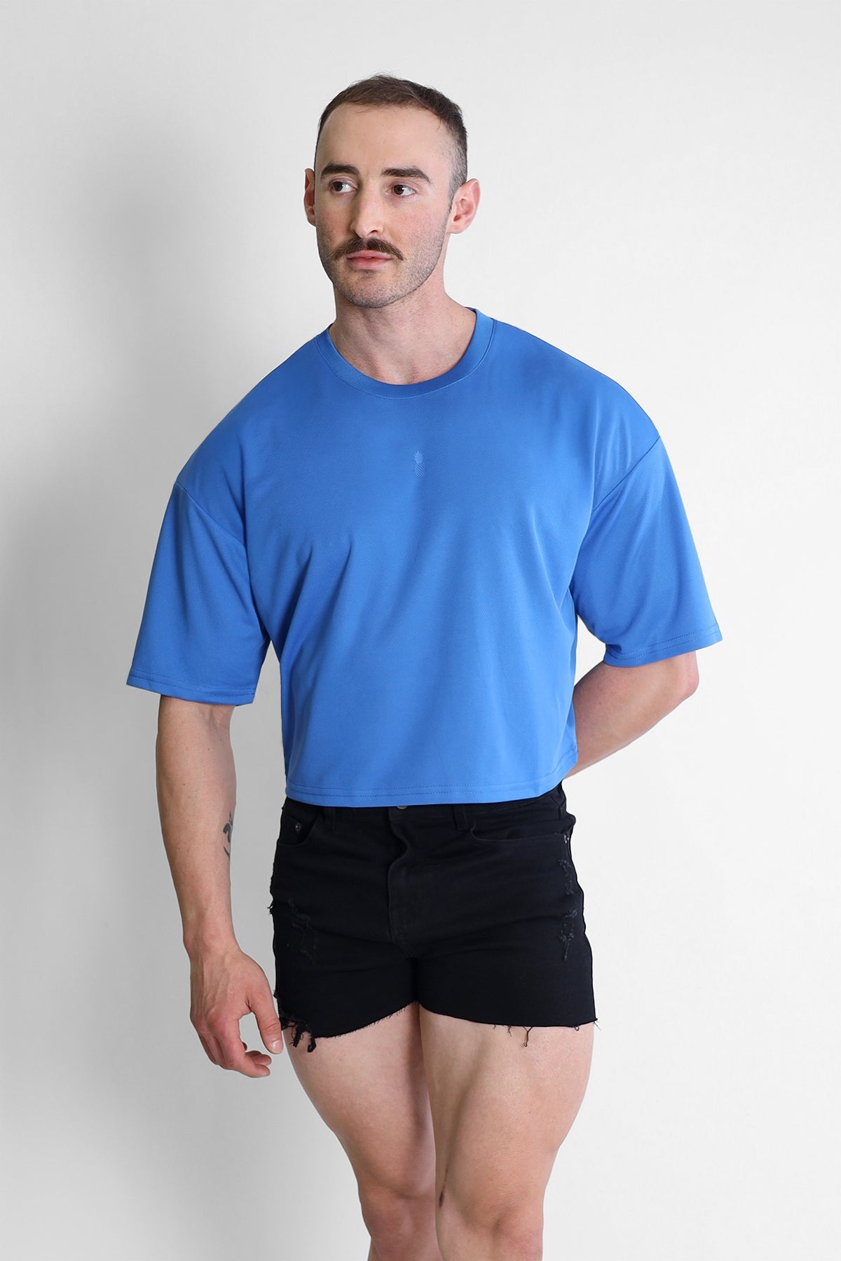 JJ Malibu Cool-Dry Oversized Relaxed Crop Top - Blue - DealByEthan.gay loves JJ Malibu
