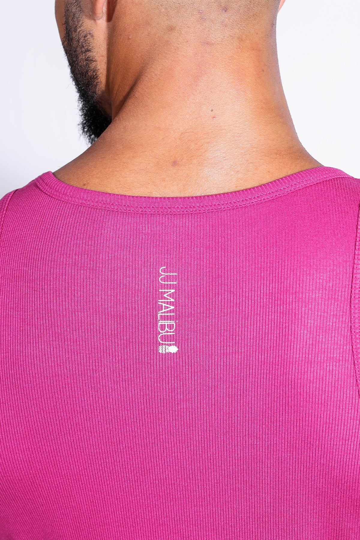 JJ Malibu Dreamy Muscle Fit Ribbed Cropped Tank - Dark Pink - DealByEthan.gay loves JJ Malibu
