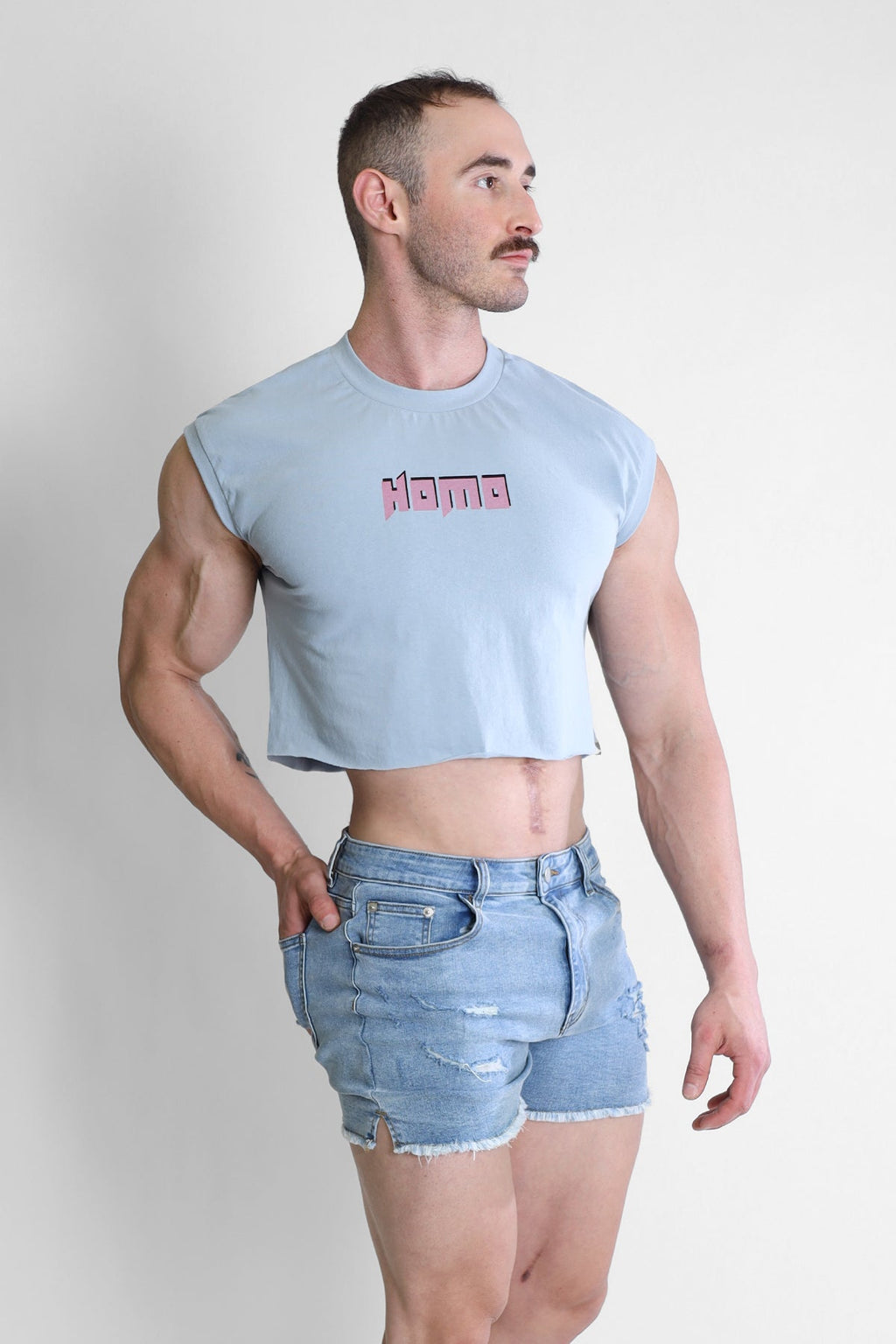 JJ Malibu Escapism Muscle-Fit Crop Tank - Homo