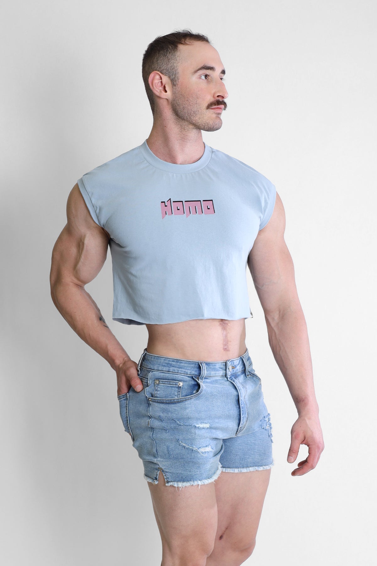JJ Malibu Escapism Muscle-Fit Crop Tank - Homo