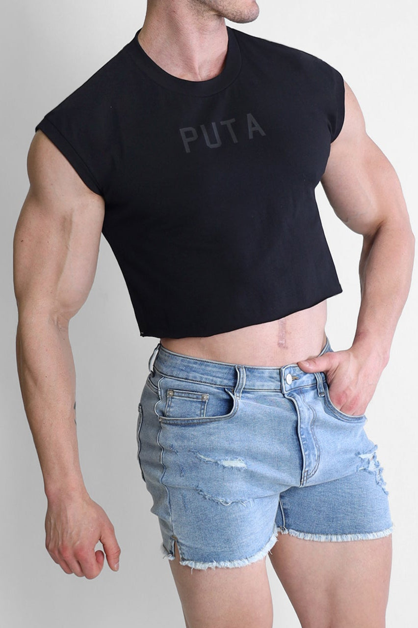 JJ Malibu Escapism Muscle-Fit Crop Tank - Puta