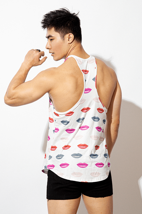 JJ Malibu Feel-Me Scoop Bottom Tank - Lips - DealByEthan.gay loves JJ Malibu