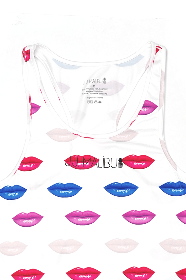 JJ Malibu Feel-Me Scoop Bottom Tank - Lips - DealByEthan.gay loves JJ Malibu