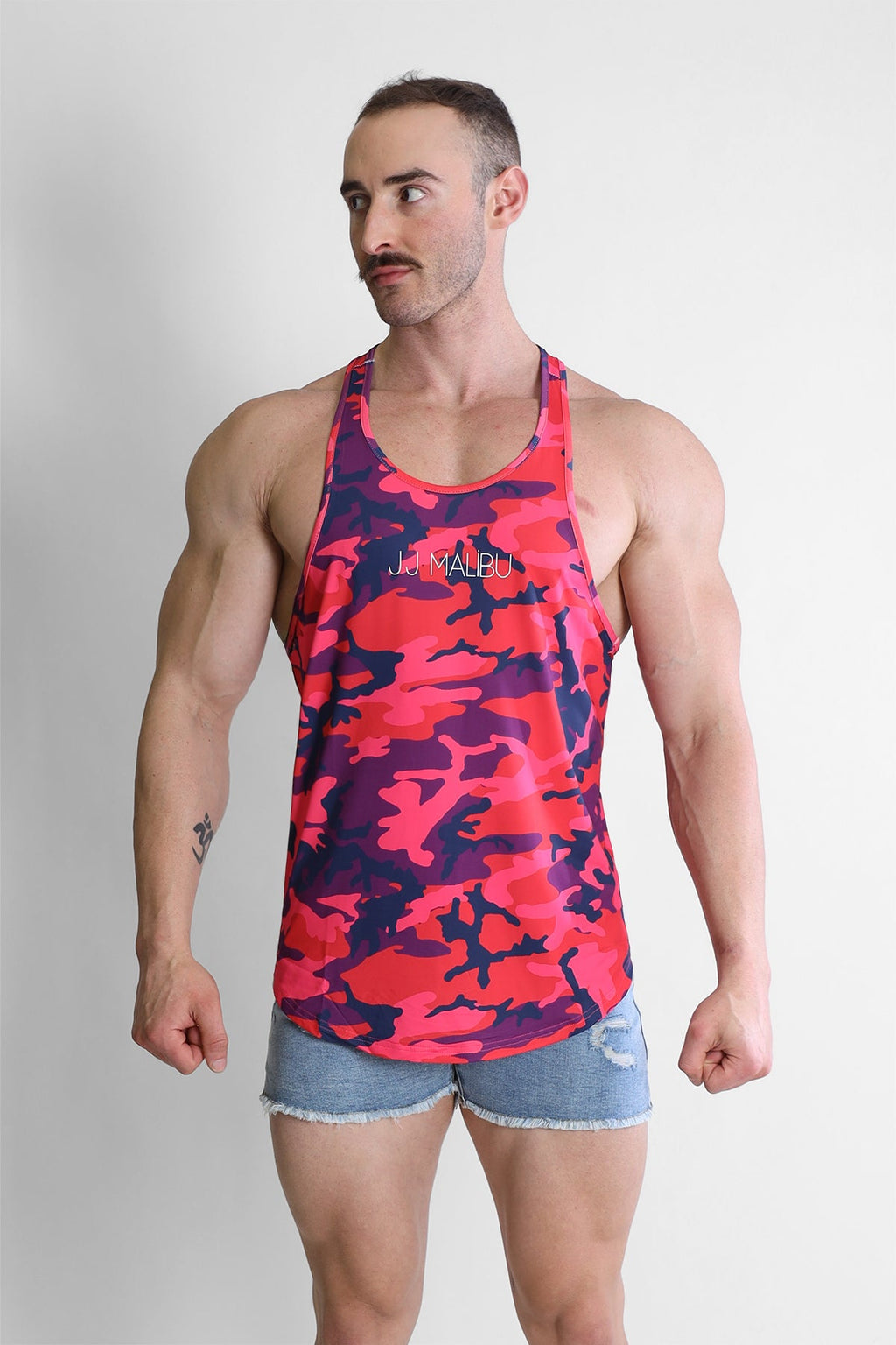 JJ Malibu Feel-Me Scoop Bottom Tank - Purple Camo - DealByEthan.gay loves JJ Malibu