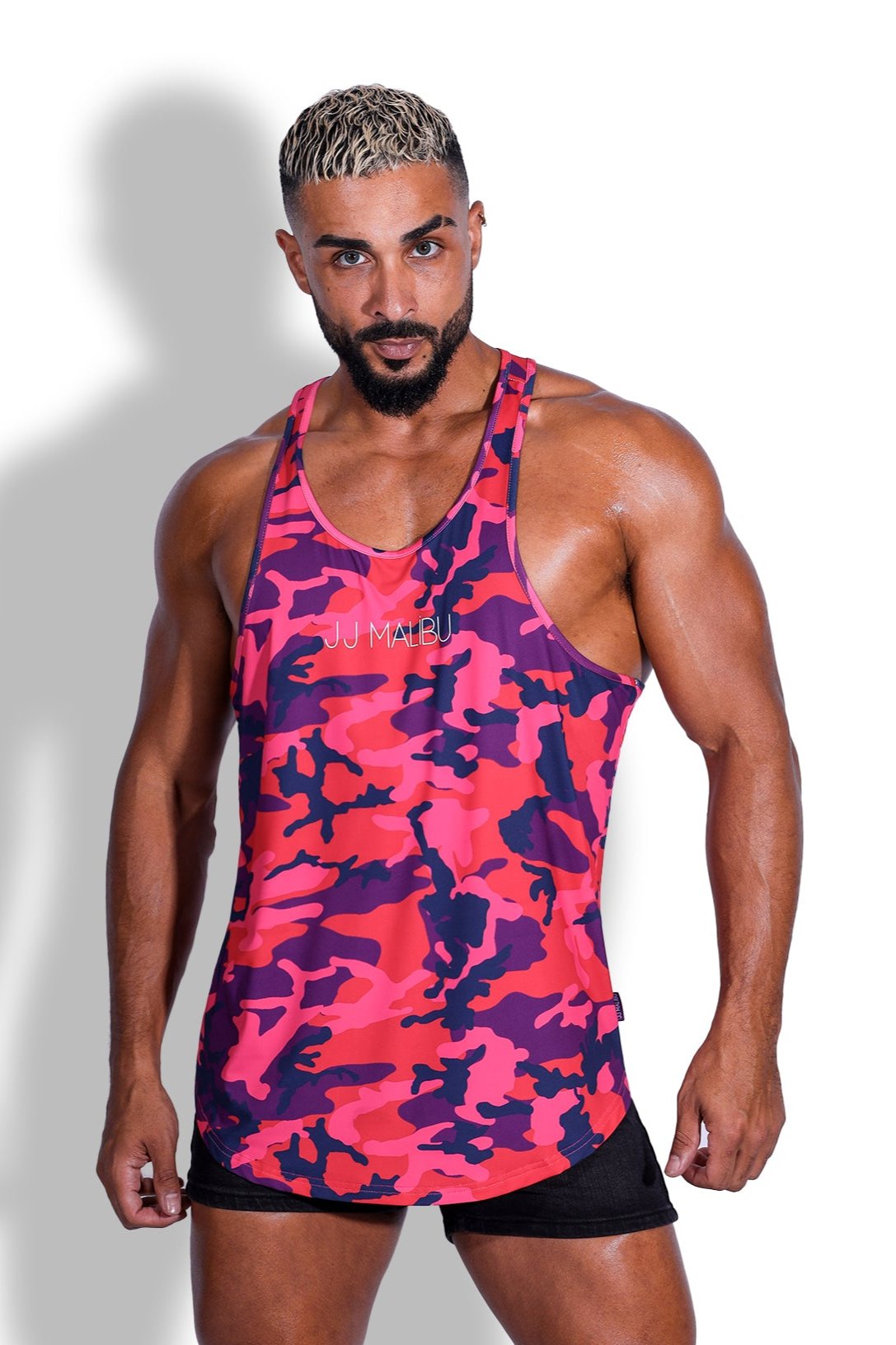 JJ Malibu Feel-Me Scoop Bottom Tank - Purple Camo - DealByEthan.gay loves JJ Malibu