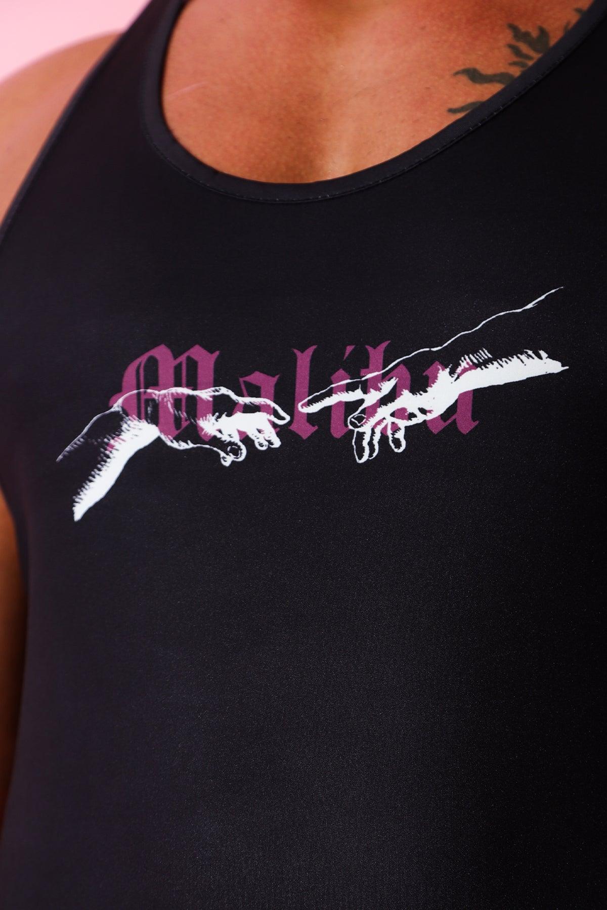 JJ Malibu Feel-Me Scoop Bottom Tank - Reaching Hands - DealByEthan.gay loves JJ Malibu