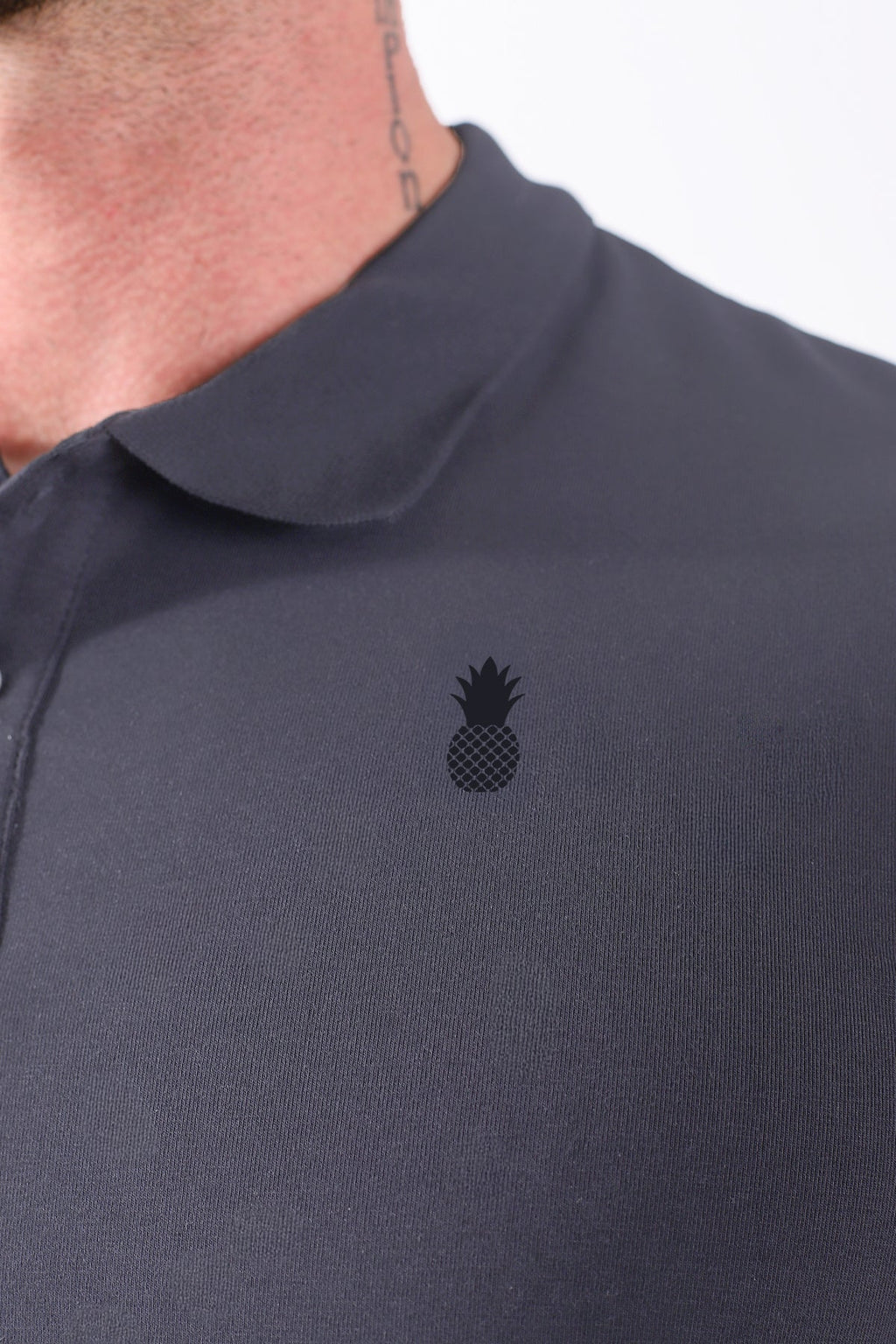 JJ Malibu Fitted Polo Crop Top - Dark Grey - DealByEthan.gay loves JJ Malibu