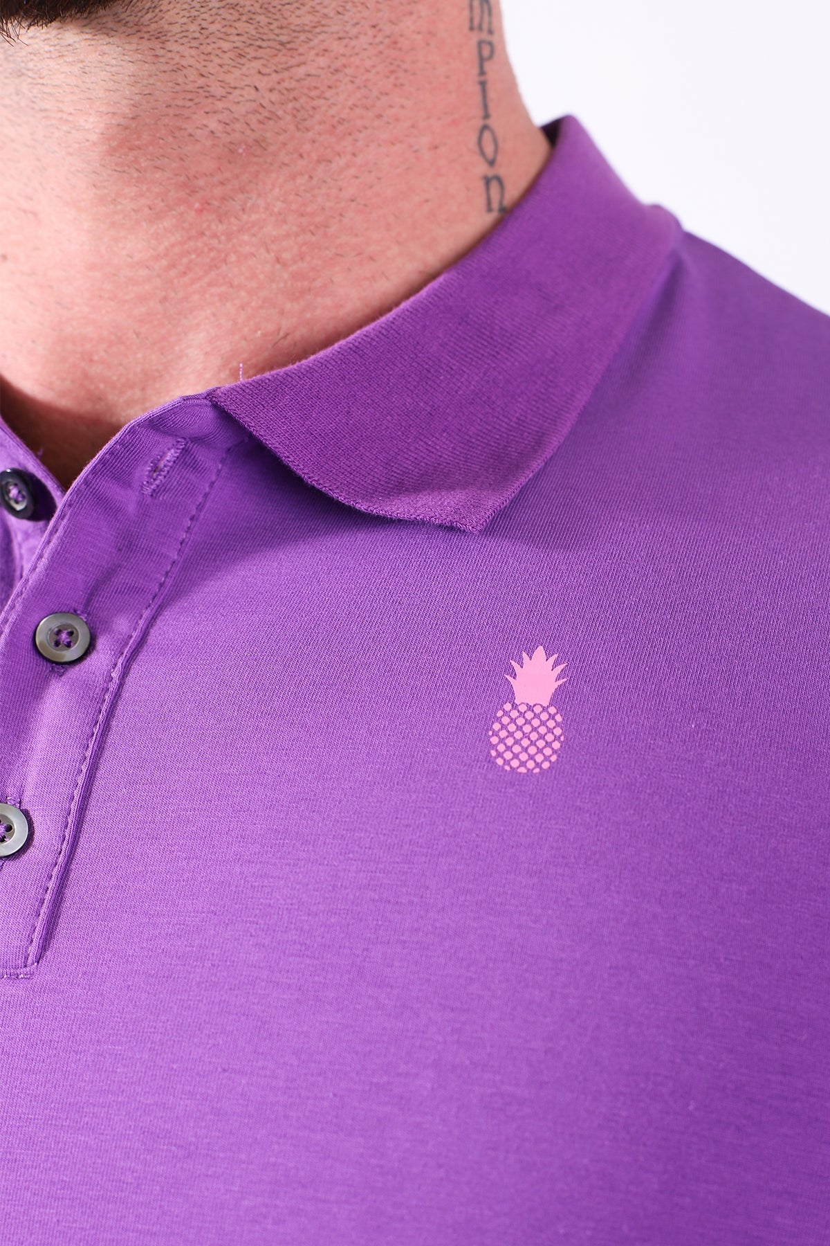 JJ Malibu Fitted Polo Crop Top - Purple - DealByEthan.gay loves JJ Malibu