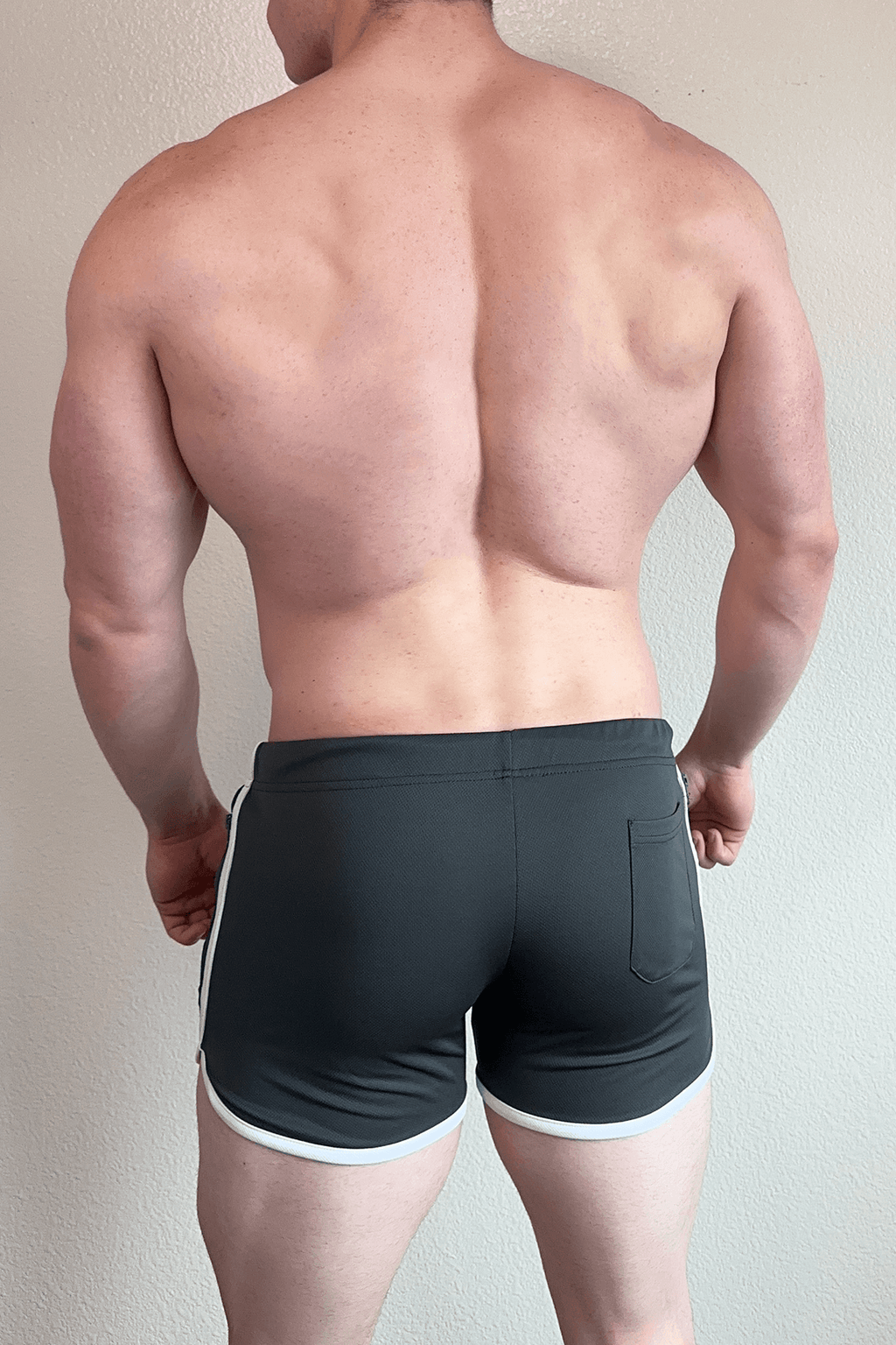 JJ Malibu For-the-Night 4" Gym Short Shorts with Drawstring - Grey - DealByEthan.gay loves JJ Malibu