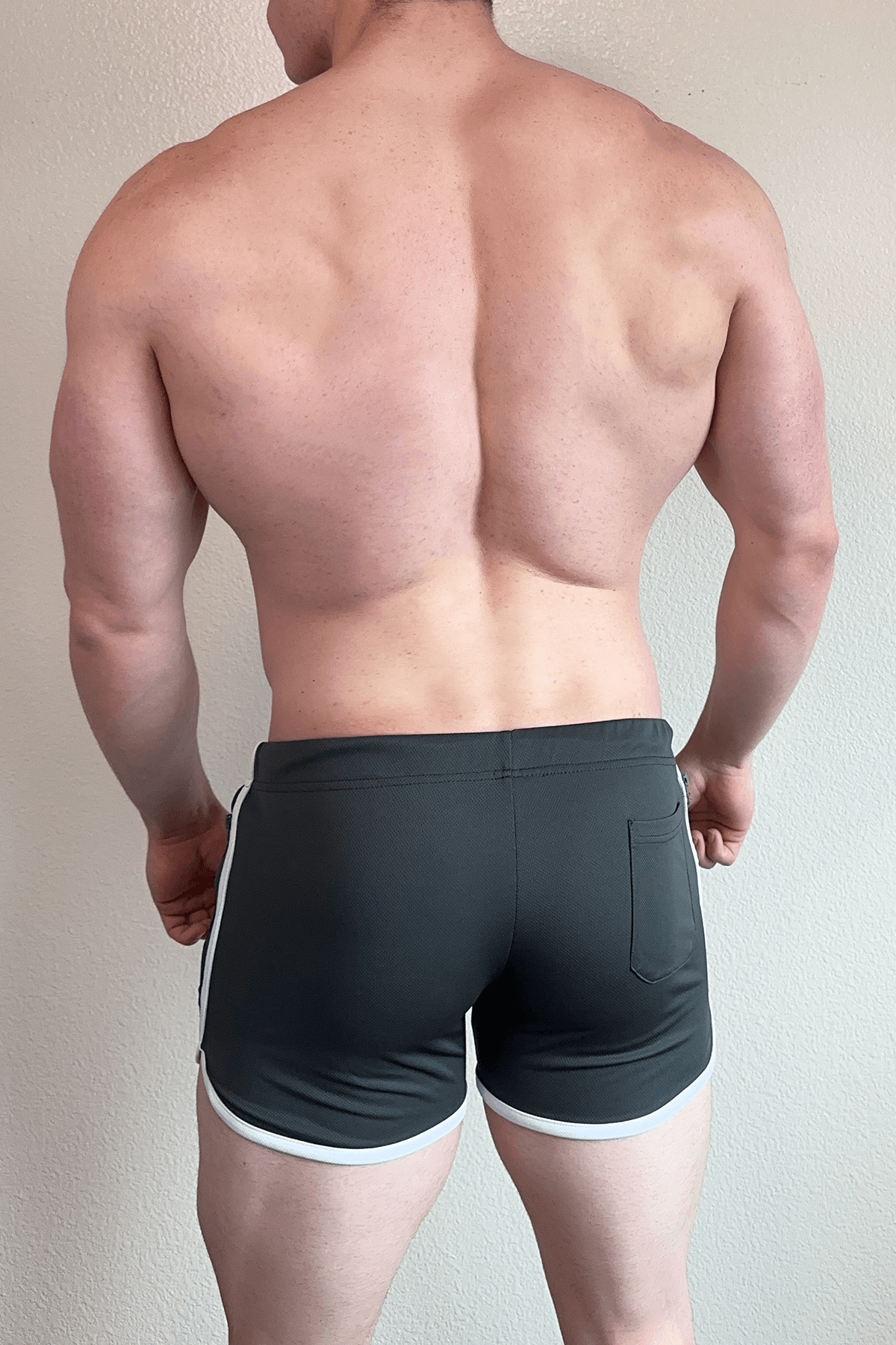 JJ Malibu For-the-Night 4" Gym Short Shorts with Drawstring - Grey - DealByEthan.gay loves JJ Malibu