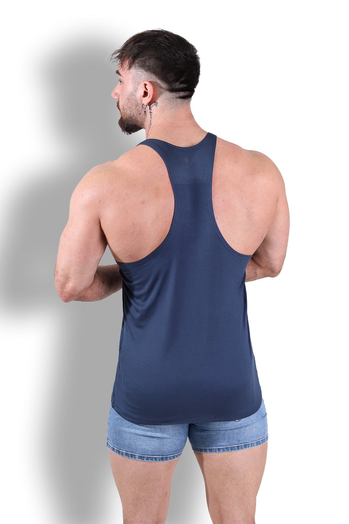 JJ Malibu Gym Bae Classic Workout Stringer - Navy - DealByEthan.gay loves JJ Malibu