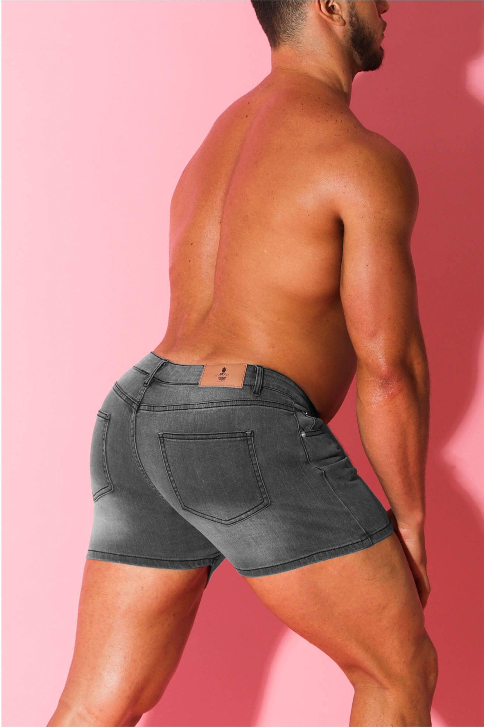 JJ Malibu In-Your-Dreams 3.5" Denim Short Shorts - Steel Grey - DealByEthan.gay loves JJ Malibu