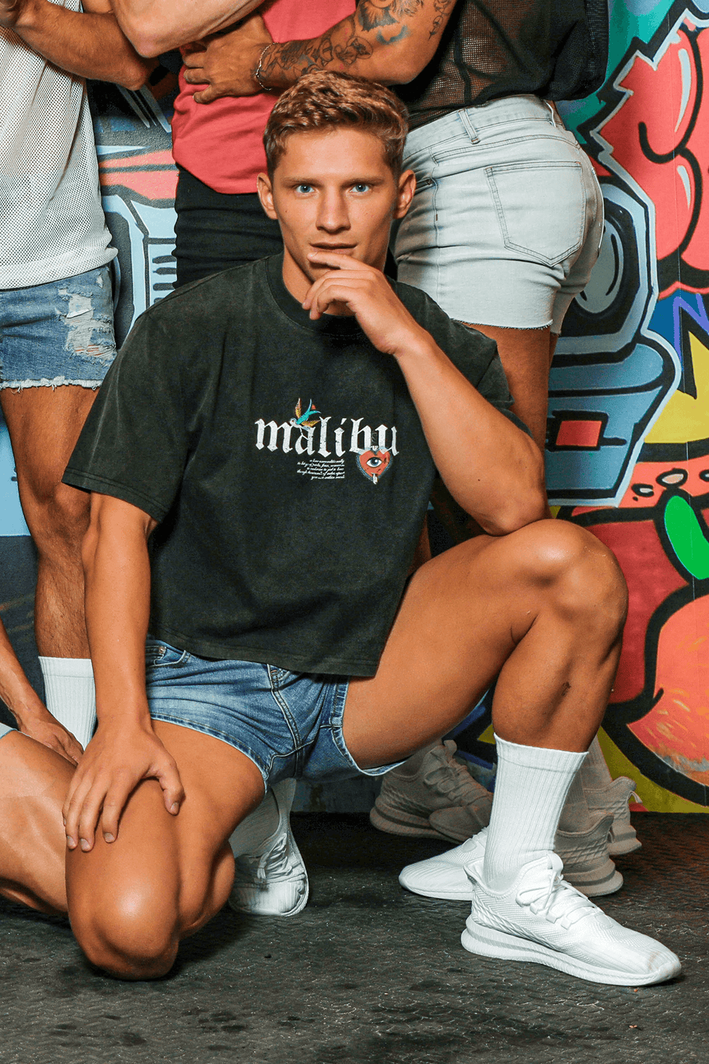 JJ Malibu In-Your-Dreams 3.5" Denim Short Shorts - True Blue - DealByEthan.gay loves JJ Malibu