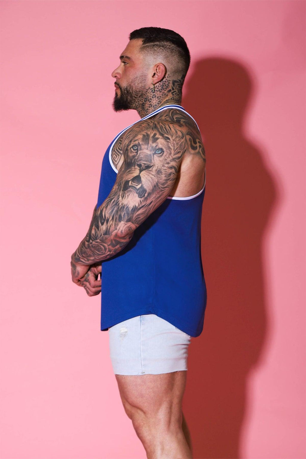 JJ Malibu JJ Cool-Dry Gym Stringer - Dark Blue w/ Skull Design - DealByEthan.gay loves JJ Malibu
