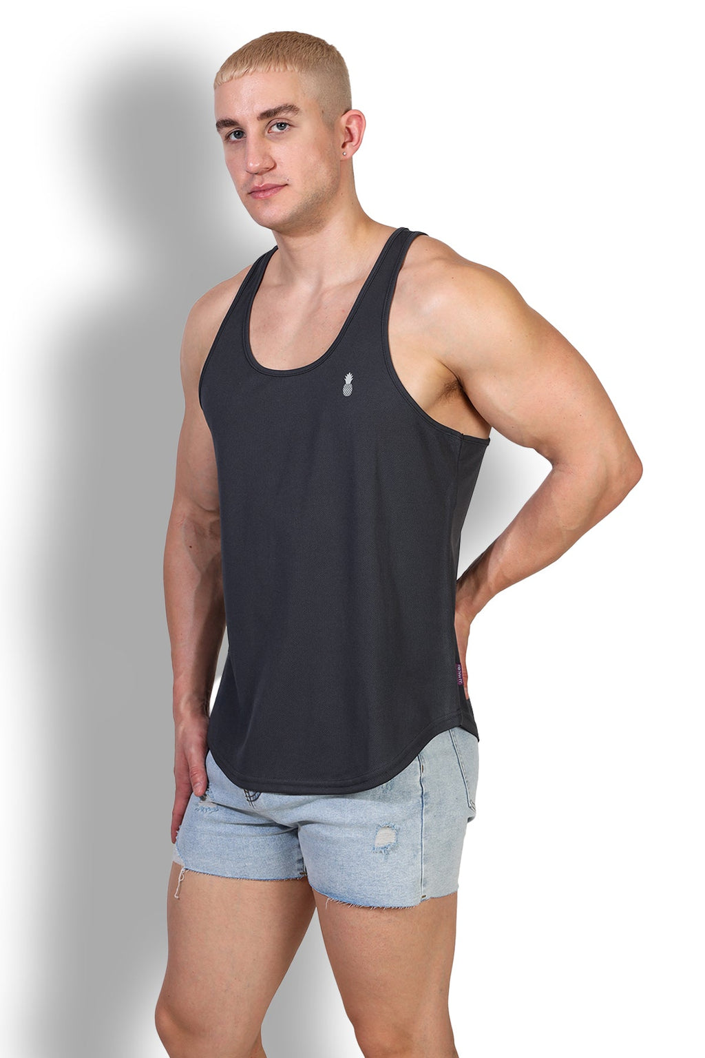 JJ Malibu JJ Cool-Dry Gym Stringer - Dark Grey - DealByEthan.gay loves JJ Malibu