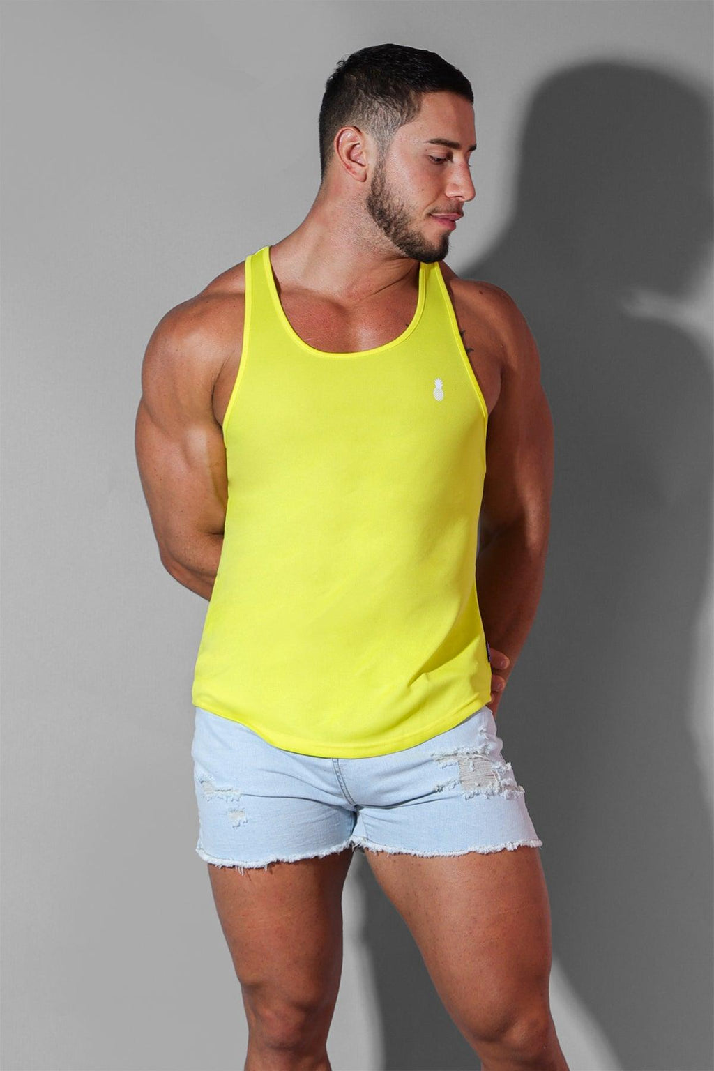 JJ Malibu JJ Cool-Dry Gym Stringer - Lemon Yellow - DealByEthan.gay loves JJ Malibu