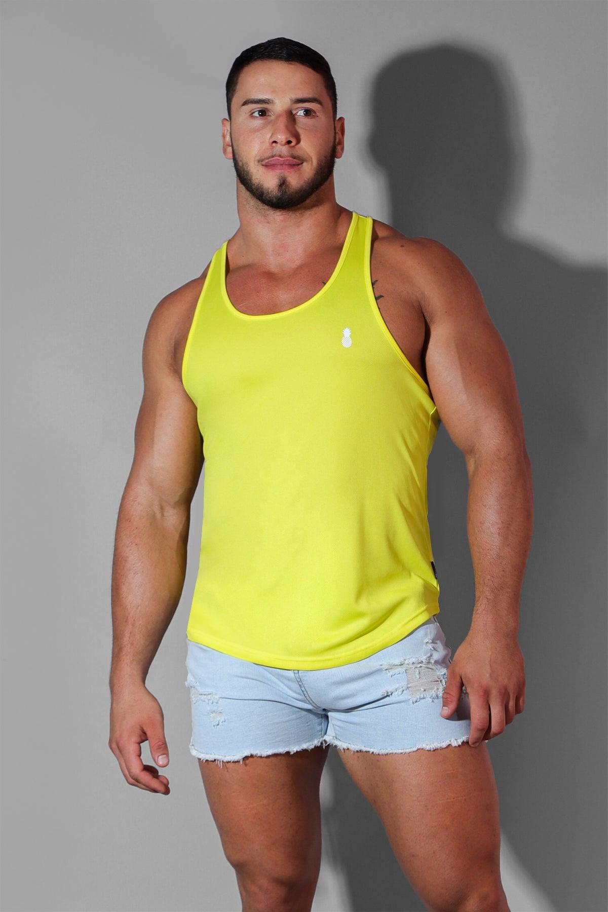 JJ Malibu JJ Cool-Dry Gym Stringer - Lemon Yellow - DealByEthan.gay loves JJ Malibu
