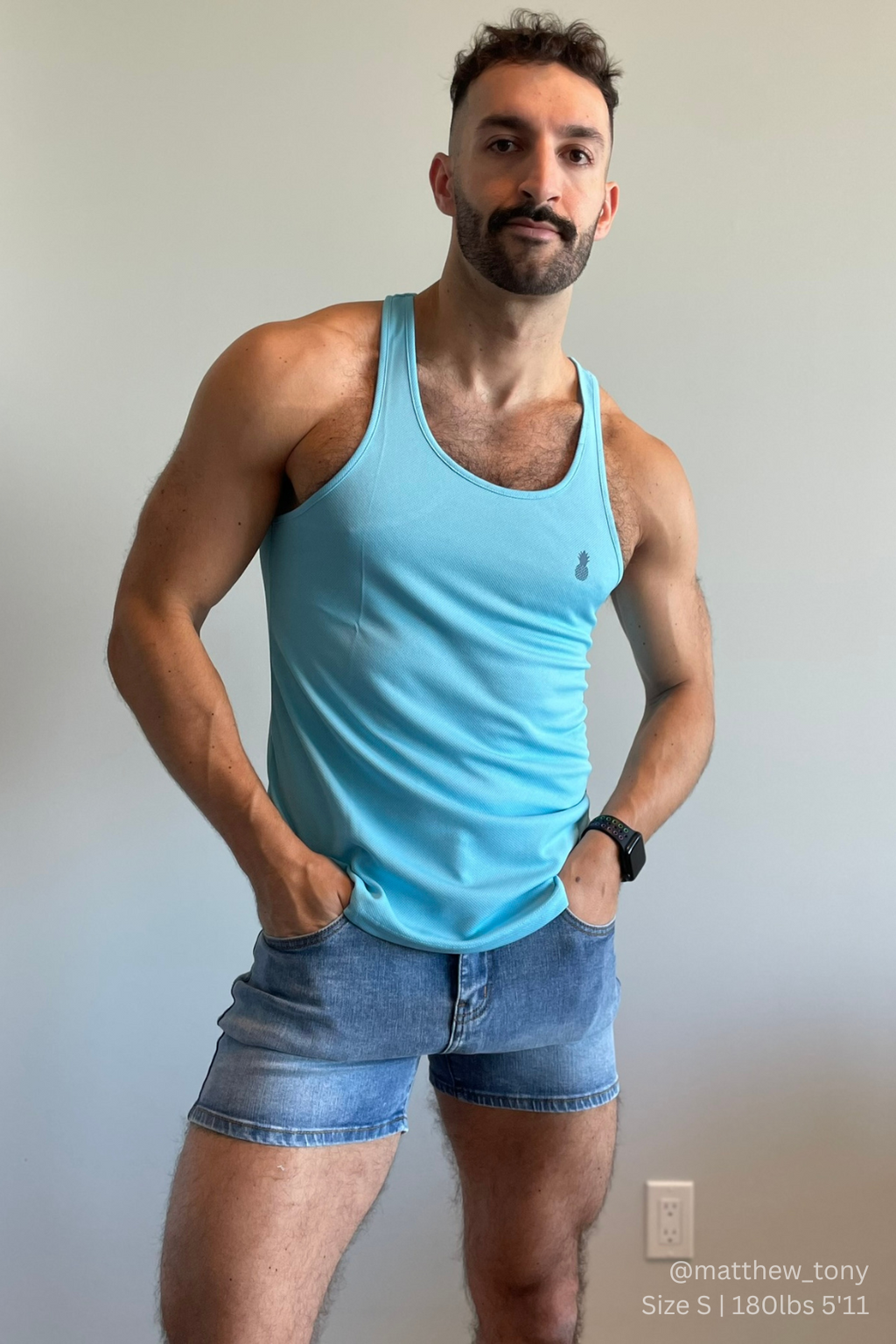 JJ Malibu JJ Cool-Dry Gym Stringer - Light Aqua - DealByEthan.gay loves JJ Malibu