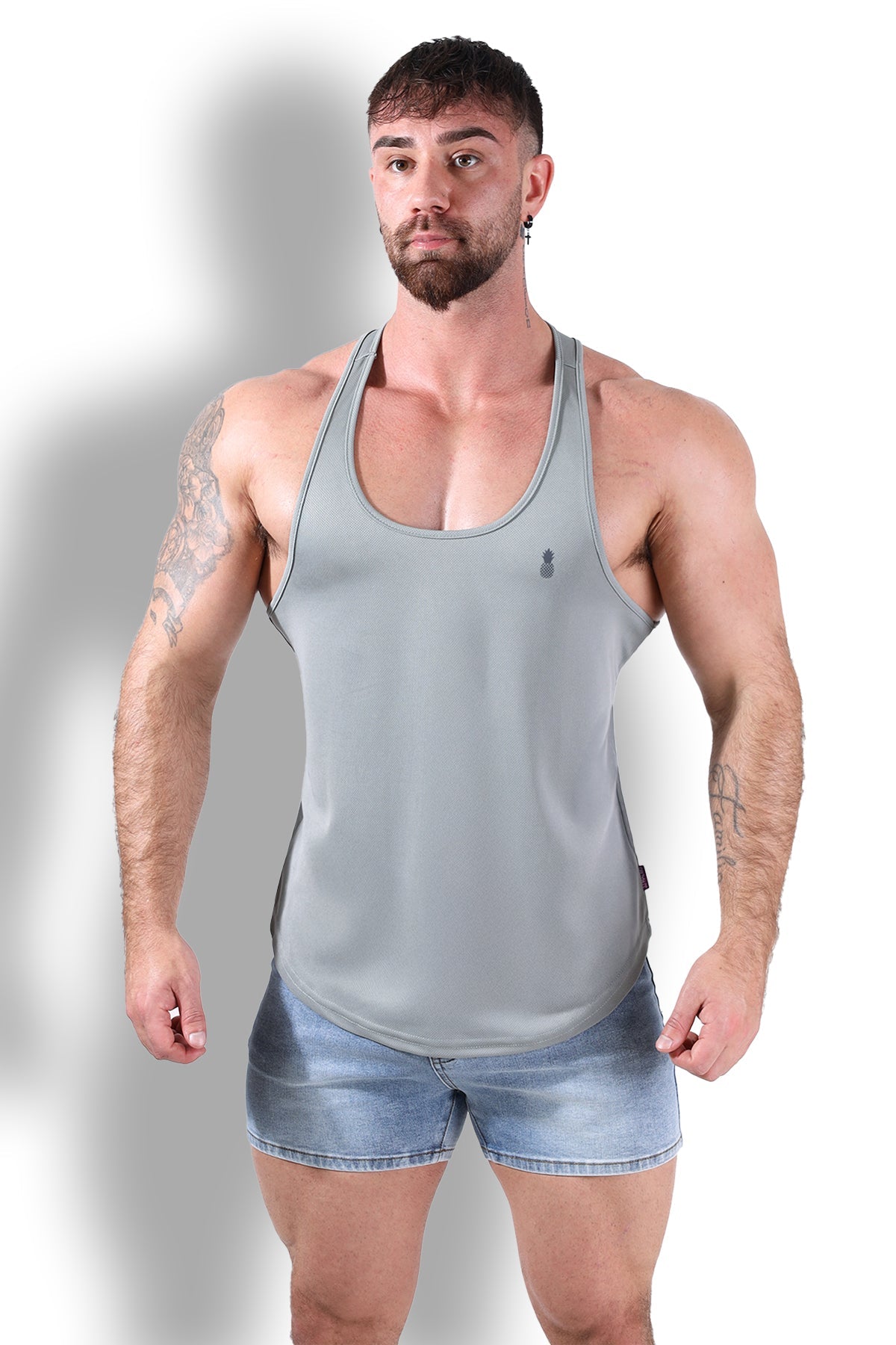 JJ Malibu JJ Cool-Dry Gym Stringer - Light Grey - DealByEthan.gay loves JJ Malibu