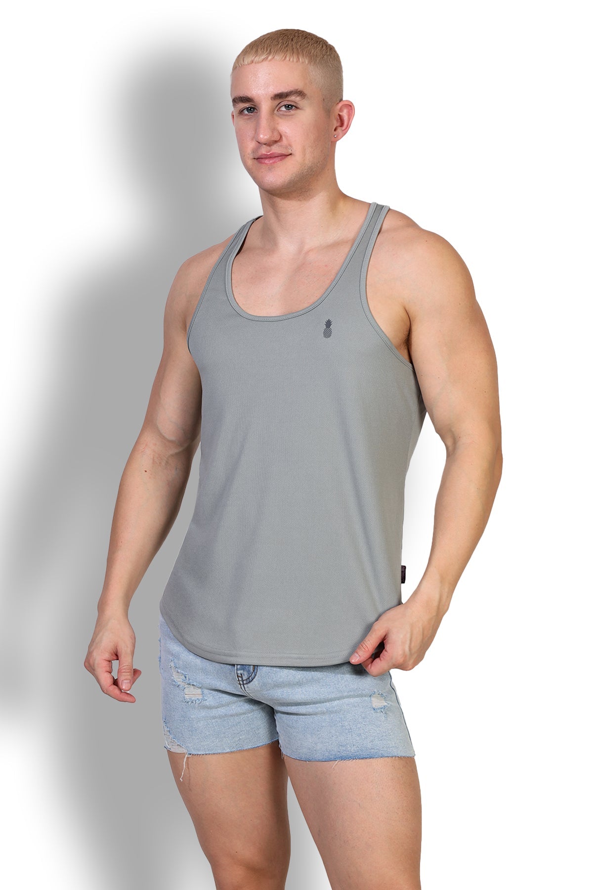 JJ Malibu JJ Cool-Dry Gym Stringer - Light Grey - DealByEthan.gay loves JJ Malibu