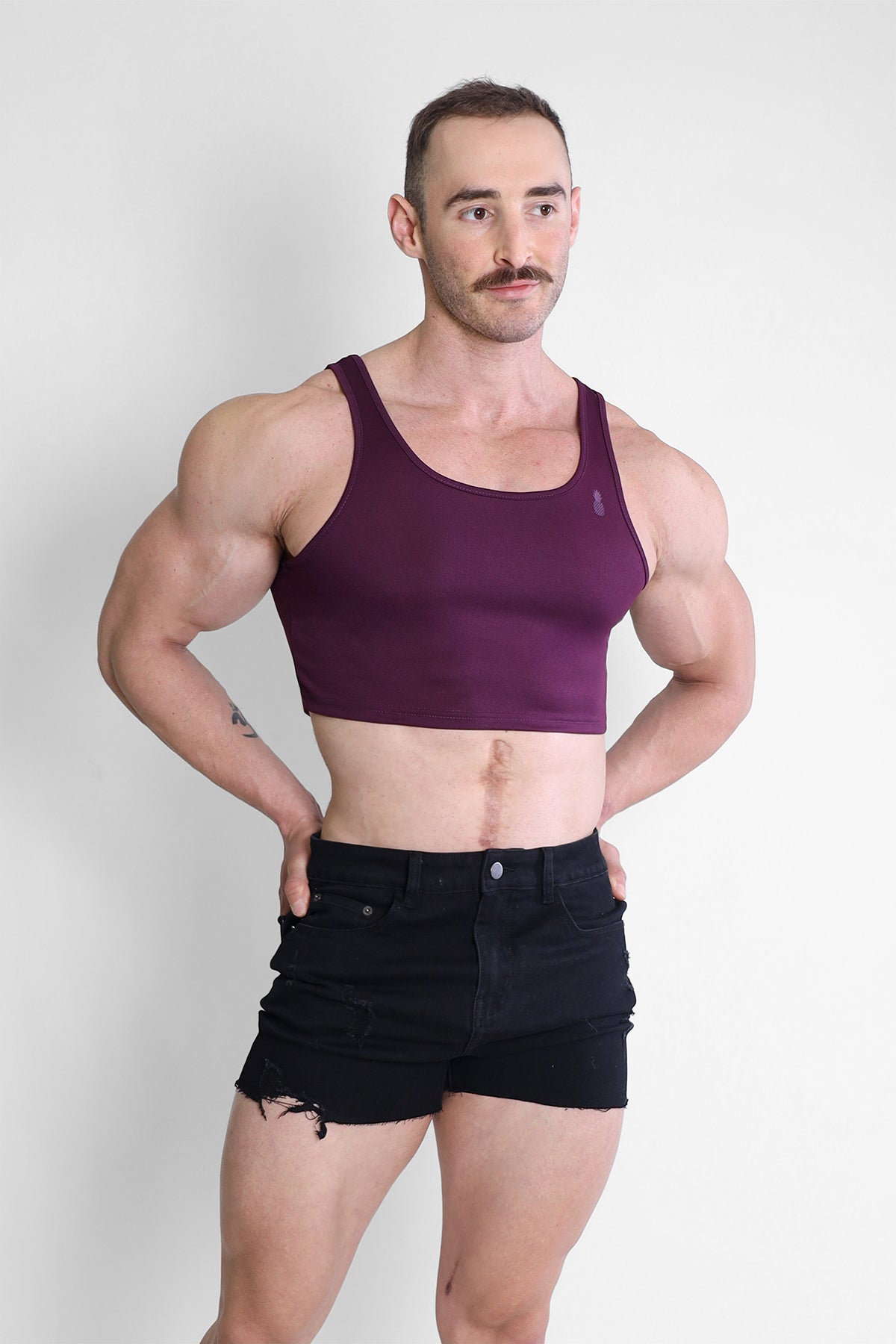JJ Malibu JJ Sportliches Crop-Tanktop – Lila