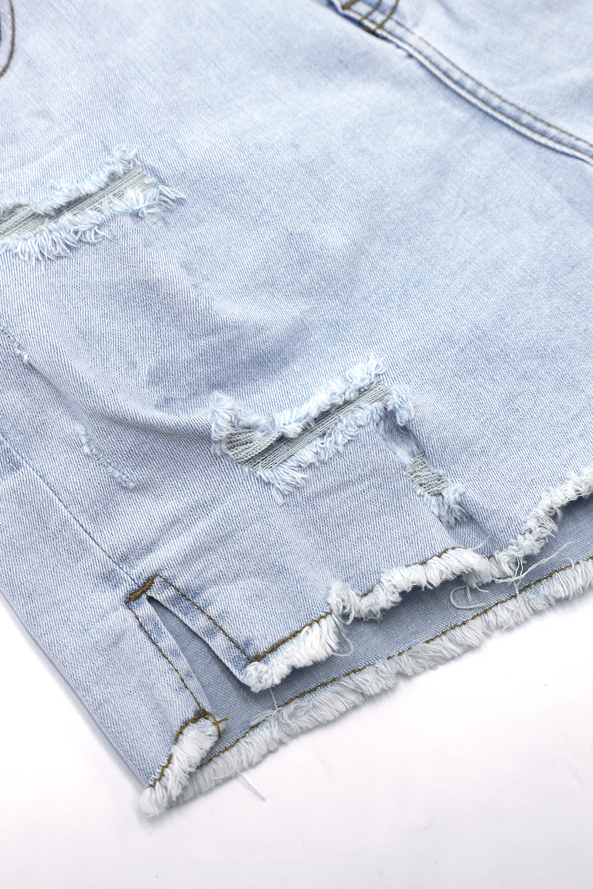 JJ Malibu Jaded 3.5" Denim Short Shorts - Light Sky Blue - DealByEthan.gay loves JJ Malibu