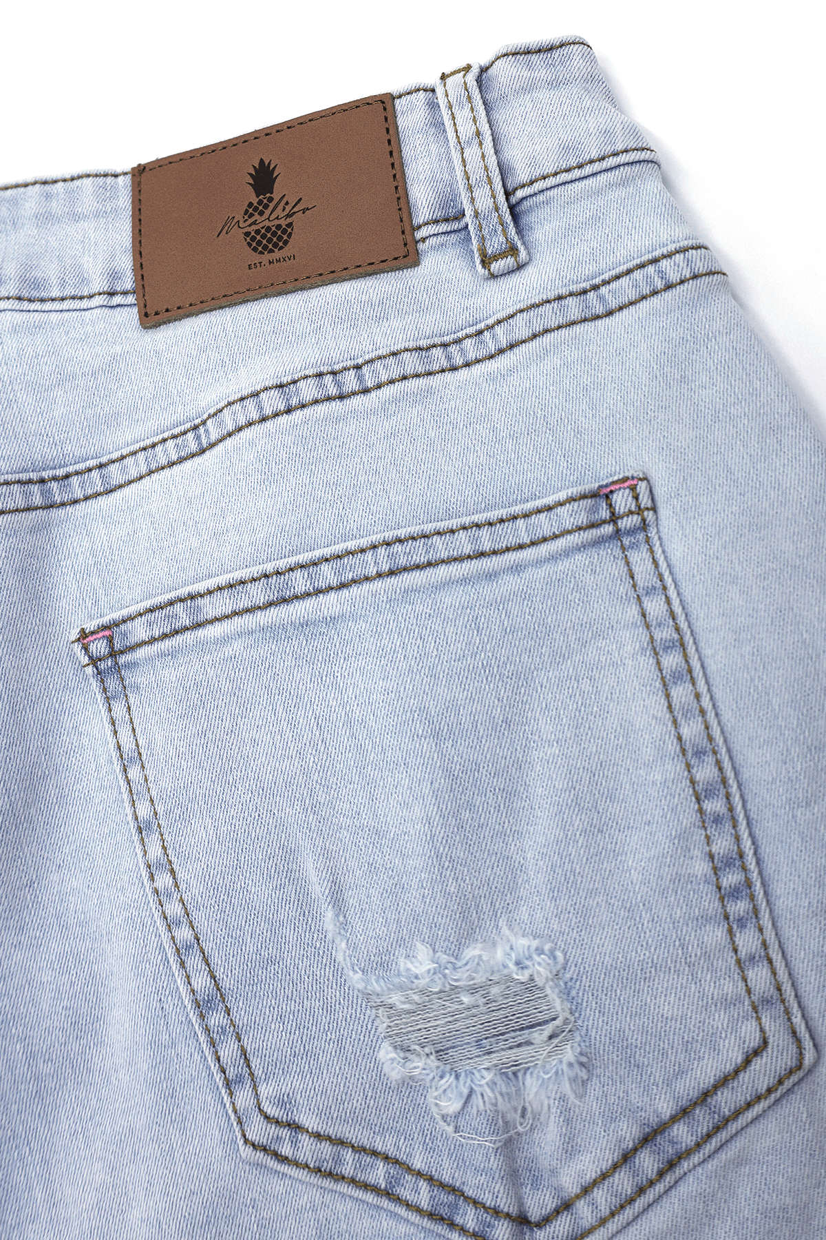 JJ Malibu Jaded 3.5" Denim Short Shorts - Light Sky Blue - DealByEthan.gay loves JJ Malibu