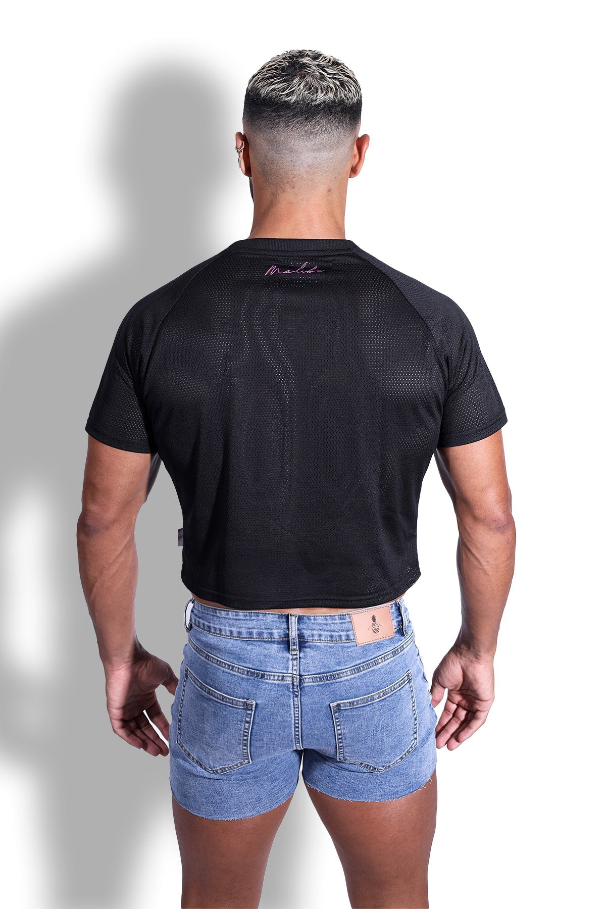 JJ Malibu Jersey Mesh Cropped T-Shirt - Midnight Black - DealByEthan.gay loves JJ Malibu