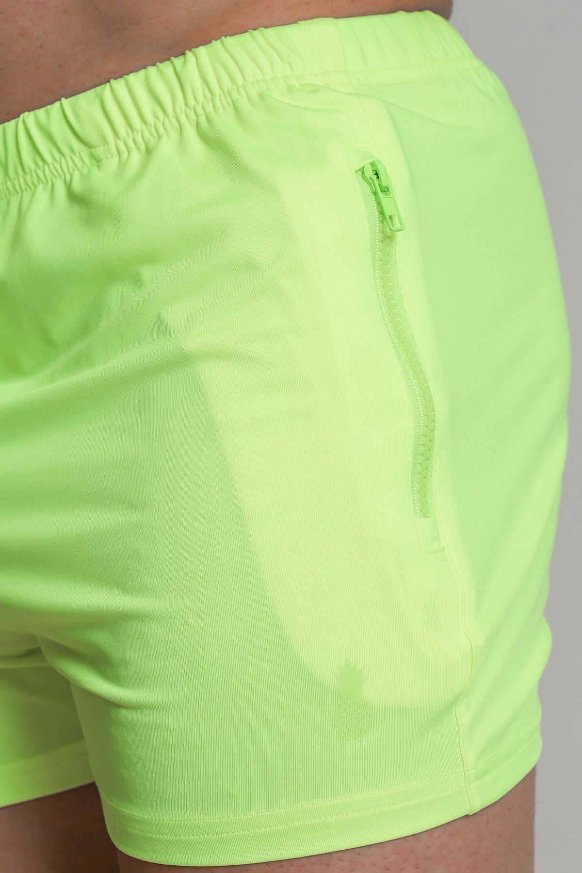 JJ Malibu Karma 2" Short Shorts with Zipper Pockets - Neon Yellow - DealByEthan.gay loves JJ Malibu